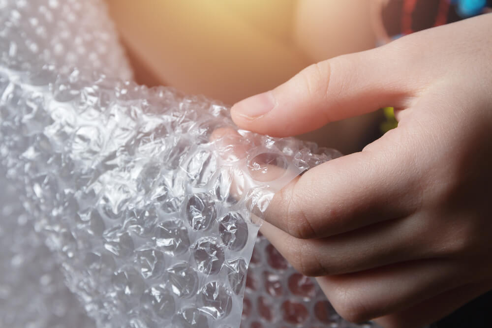 plastico de embalaje con burbujas